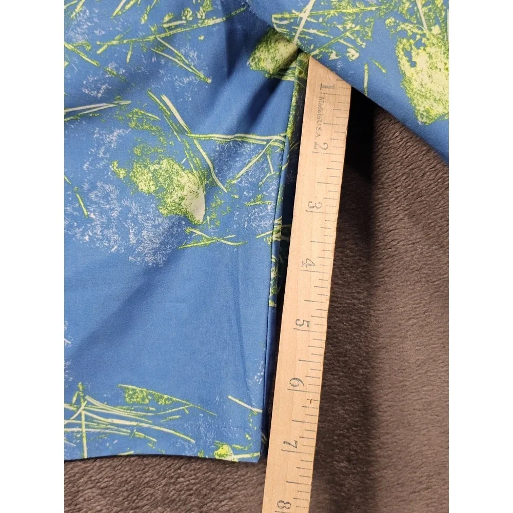 The North‎ Face Wander Short Men's 2XL Blue Green Print Elastic Waist Drawstring